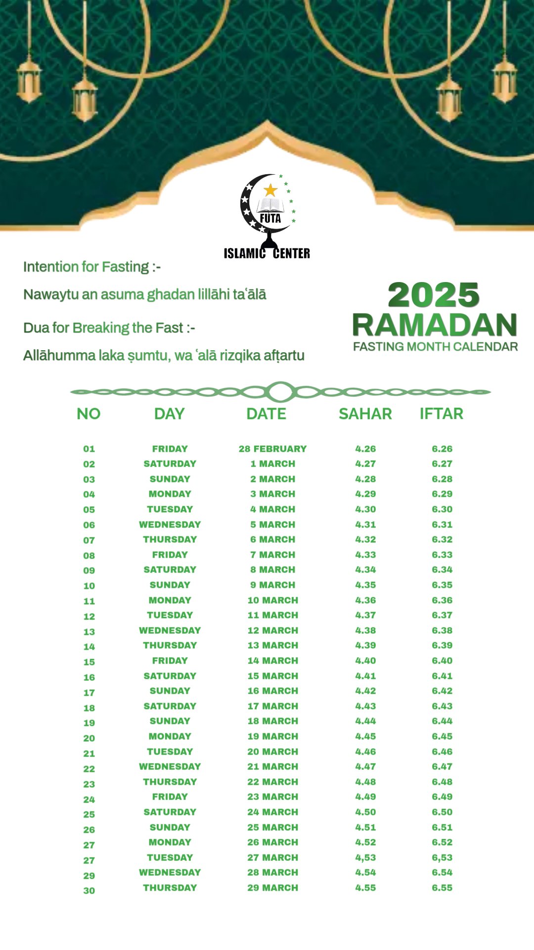Ramadan Calendar